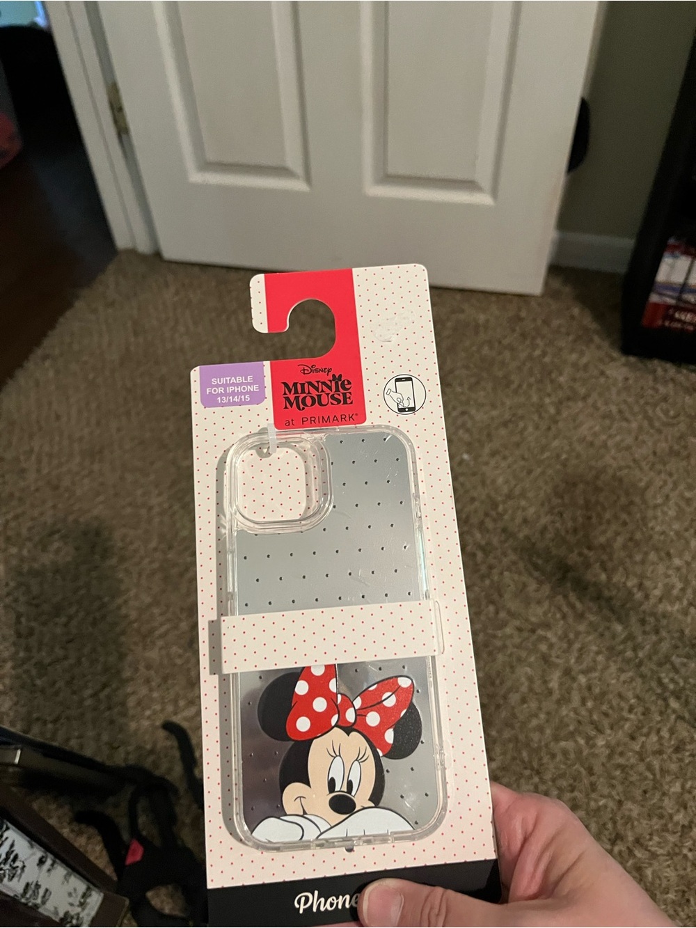 Disney Minnie Mouse Clear Polka Dot Phone Case - Red Bow